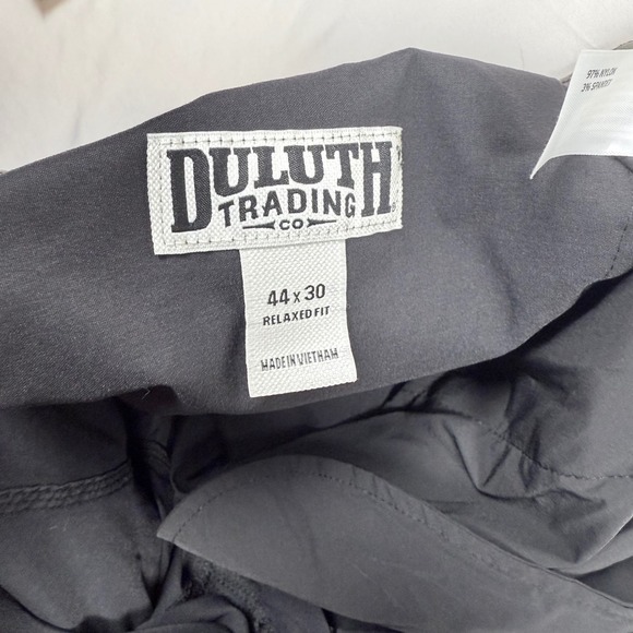 Lot of 2 Duluth Trading Co Mens Relaxed Fit Stretch Pants 44x30 Black Beige - Picture 9 of 15